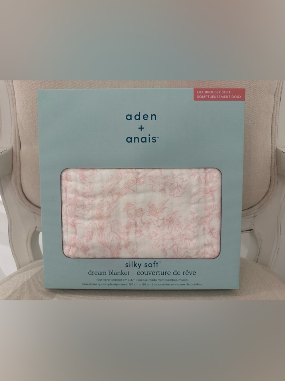 Aden + Anais Pink Dream Silky Soft French Floral 100% Cotton Blanket NWT